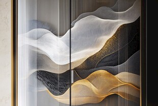 现代抽象金白黑艺术装饰画