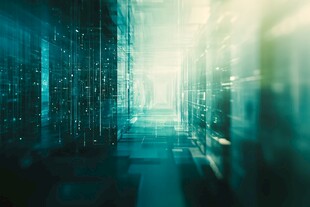 科技感数据中心走廊景象