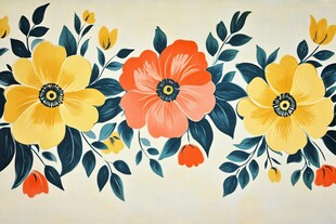 花卉装饰画 清新明艳花朵