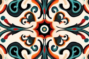 多彩对称抽象花纹图案