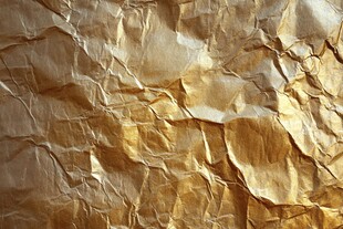 皱巴巴的金色纸张纹理