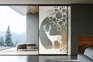 现代风客厅的鹿元素隔断