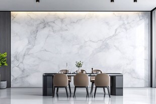 现代简约大理石纹理餐厅墙