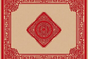 中式传统红色花纹边框图案