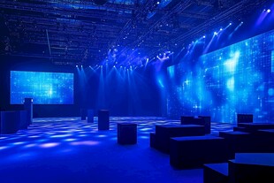 蓝色科技风舞台活动场地