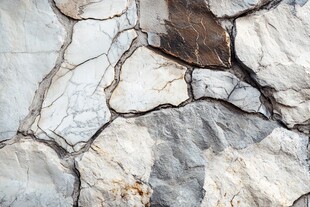 石块拼接墙面纹理特写