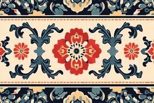 复古中式花卉纹样图案