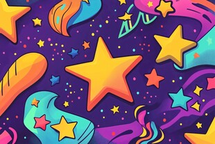 梦幻星空多彩星星图案