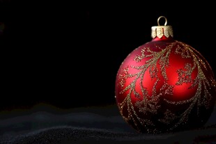 红色圣诞球装饰 闪耀质感