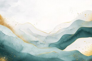 水墨金纹山水抽象背景图