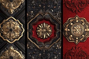 复古奢华金属花纹装饰图案