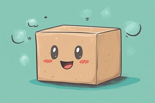 可爱微笑的卡通方块