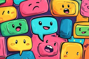 多彩表情对话气泡图案