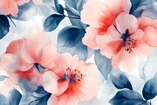 水彩粉色花卉图案背景