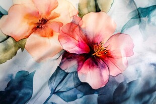 水彩绘就的绚烂花卉图案