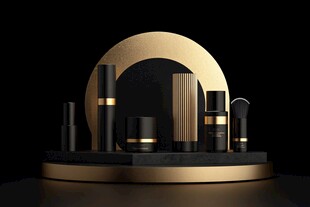 黑金质感美妆产品展示