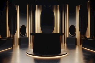 未来感黑金风室内展示空间