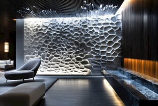 现代奢华客厅艺术背景墙