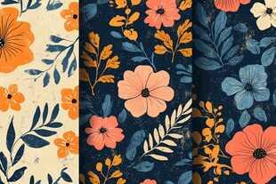复古花卉图案设计合集