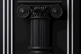 黑色古典罗马柱建筑细节