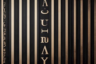 黑色条纹背景上的字母装饰