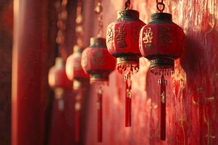 红灯笼高挂 尽显中式韵味