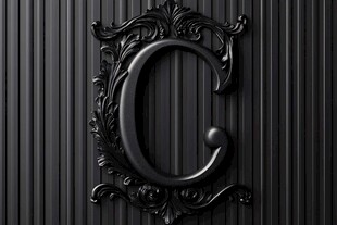 黑色浮雕字母C的精致设计