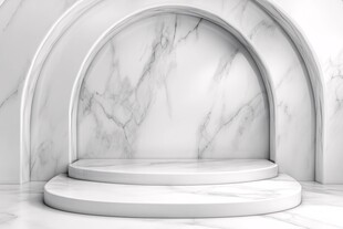 大理石弧形展示台背景