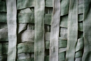 绿色编织纹理布料特写