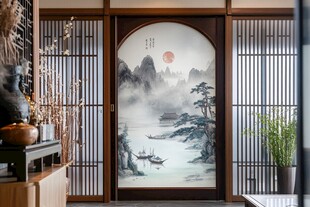 中式山水屏风隔断美如画