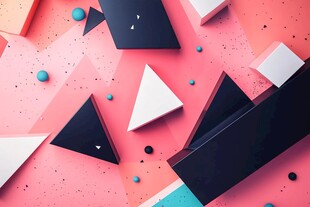 多彩几何图形创意背景图