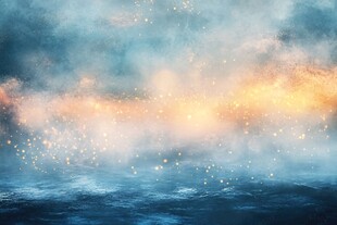 梦幻云海中的金色闪烁