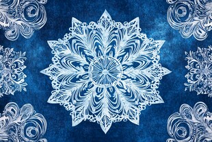 蓝色背景精美雪花图案