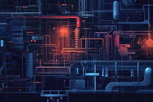 未来科技风的机械电路场景