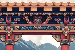 中式古建筑精美屋檐一角