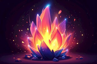 炫彩火焰水晶绽放