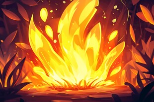 森林中熊熊燃烧的火焰