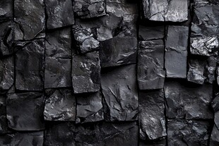 黑色石块墙面纹理背景