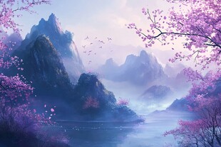 春日山水间的烂漫景致