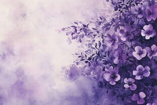 梦幻紫色花卉浪漫背景图