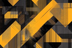 几何黄黑抽象艺术图案