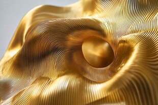 金色波纹旋涡艺术造型