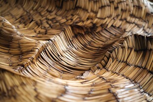 手工编织篮纹理特写