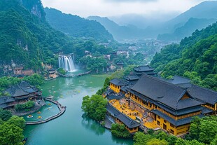 山水间古韵悠悠的壮丽村落