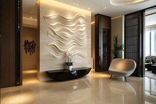 现代奢华风客厅玄关设计