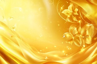 金色梦幻花卉背景图