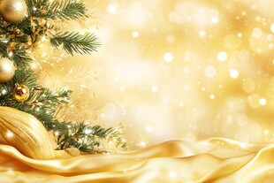 金色圣诞装饰背景图
