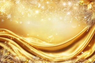 金色梦幻绸带节庆背景图