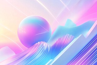 梦幻炫彩流体星球景观