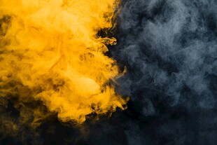 黄黑双色烟雾碰撞画面